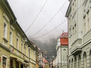 Medieval European Town during Festive Season