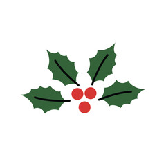 Festive Christmas Holly With Red Berries And Green Leaves. Festive Holly Berries. Festive Holly Berries © Hayclaw Here