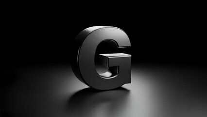 G Letter Bold Chrome on Dark Stage
