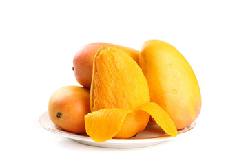 Fresh Cut Mangoes on Plate - Tropical Fruit Food Photography