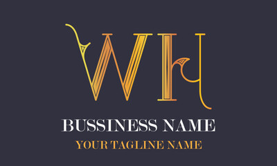 WH W wh initial logo | initial based abstract modern minimal creative logo, vector template image. luxury logotype logo, real estate homie logo. typography logo. initials logo