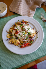 homemade recipe for roasted vegetables with sauce 