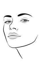  Continuous line woman face