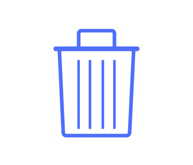 blue delete symbol icon on transparent background stock photo