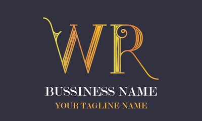 WR W wr initial logo | initial based abstract modern minimal creative logo, vector template image. luxury logotype logo, real estate homie logo. typography logo. initials logo