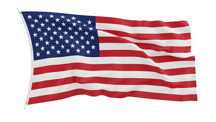 Obraz premium Waving American Flag Isolated on Black Background