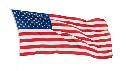 Fototapeta premium American flag waving proudly against a stark black background, symbolizing patriotism and freedom.