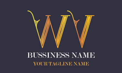 WV W wv initial logo | initial based abstract modern minimal creative logo, vector template image. luxury logotype logo, real estate homie logo. typography logo. initials logo