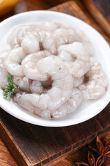 Fresh Frozen Shrimp in White Bowl - Studio Food Photography