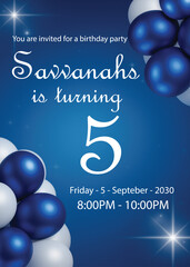 Birthday Invitation Design with Bright Colorful Party Theme