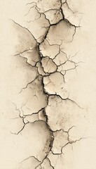 Obraz premium Cracked Earth Texture with Smoky Fracture Lines on Beige Background