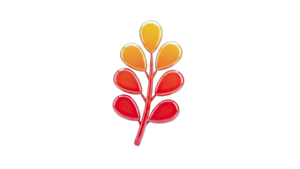 Colorful stylized leaf on white background