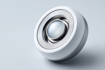 Biomedical optical emitter with domed front and concentric refractive rings in matte-white housing