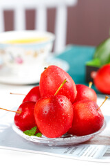 Fresh Red Apples with Water Droplets - Sweet Fruit Still Life