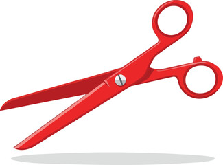 Vibrant Red Scissors Illustration Precision and Craftsmanship Depicted