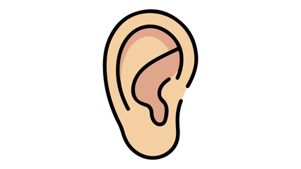 very simple ear cartoon sign illustration