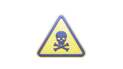 Poison Warning Sign on White Background