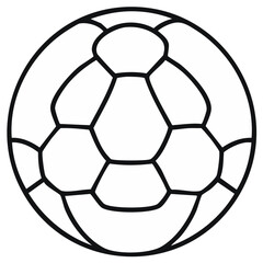 Obraz premium Handball line art icon simple black and white sports equipment vector illustration