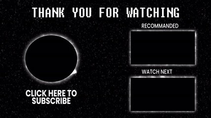 Animated end screen "Thanks for Watching" message, customizable background for outro content creators, video 4K resolution.