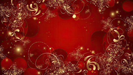 Elegant red swirls with golden accents
