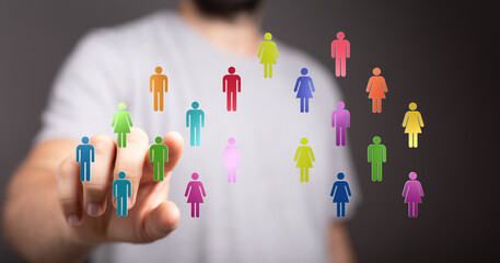 Abstract image showing diverse digital people icons representing connection, teamwork, and unity in a technological context. Symbolizes communit