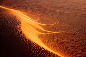 Beautiful dunes at dusk in the desert