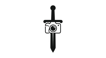 Camera and Sword Logo: A Fusion of Photography and Strength.