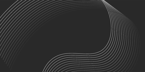 Abstract black wavy lines background vector