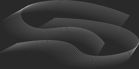 Abstract black wavy lines background vector