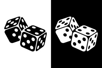 Dice Logo Silhouette Icon Vector for Gaming and Casino Graphics