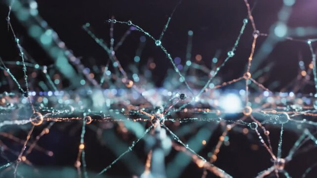 Network Connections and Data Transfer Closeup.