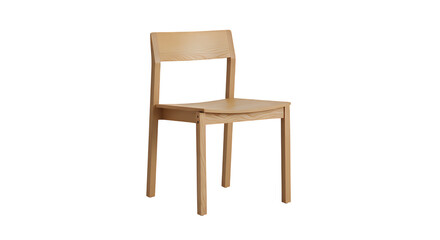 Fototapeta premium Minimalist wooden chair isolated on transparent background, showcasing simple and elegant design perfect for modern interiors