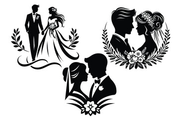 Elegant Wedding Silhouettes Celebrating Love and Commitment