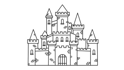 Majestic Castle Illustration A Timeless Symbol of Fantasy and Heritage © FRIDA STORE