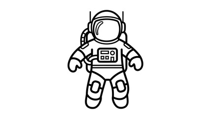Astronaut Icon Space Explorer in Simple Outline Design