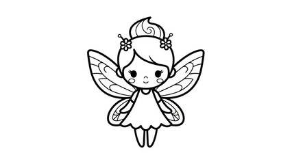 Enchanting Fairy Sketch Whimsical Line Art for Creative Projects