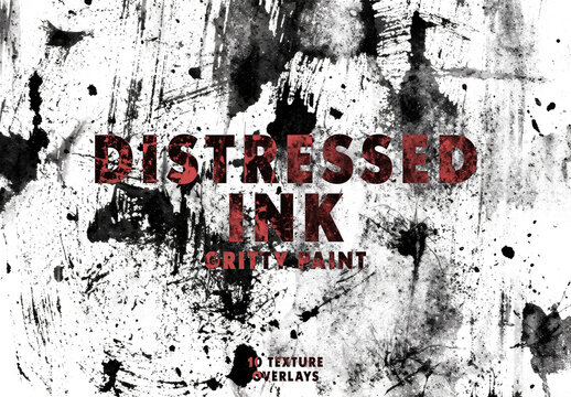 10 Distressed Ink Textures Gritty Paint Splatter Overlay