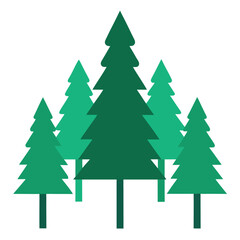 Dense pine forest icon vector illustration on white background