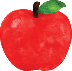 Watercolor illustration of an apple