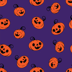 pumpkin seamless pattern for background, texture, fabric motif, gift wrapping, wall decoration