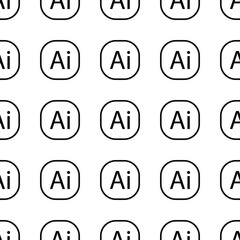 AI logo seamless pattern for background, wall decoration, fabric motif, texture, wallpaper, gift wrapping