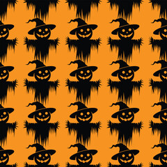 scarecrow seamless pattern for background, texture, fabric motif, gift wrapping, wall decoration