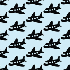 airplane seamless pattern for background, texture, fabric motif, gift wrapping, wall decoration