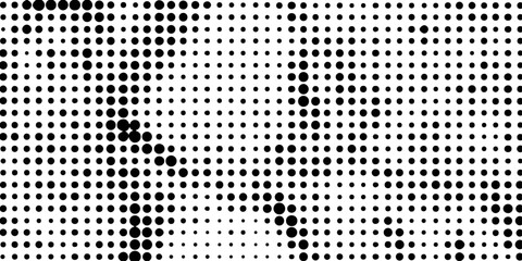 Fototapeta premium Subtle halftone texture overlay monochrome abstract seamless polka dot horizontal geometric pattern vector background, smooth dots spraying and halftone dot black and white texture overlay grunge art.