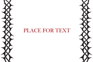 black frame of thorns image isolated on white background