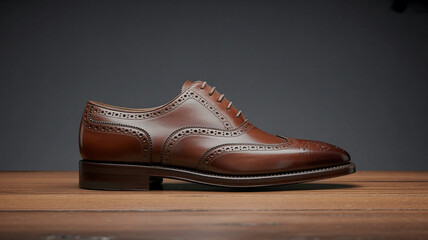  Men s burgundy leather loafer on a wooden surface