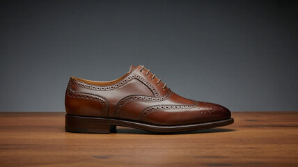  Men s burgundy leather loafer on a wooden surface