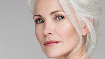 Mature woman maintaining natural beauty and aging gracefully, finding confidence and joy in skincare routines while embracing anti aging concepts and wellness