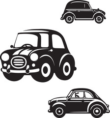 Obraz premium Car Silhouette Side View Isolated on White Background