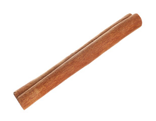 One dry cinnamon stick isolated on white